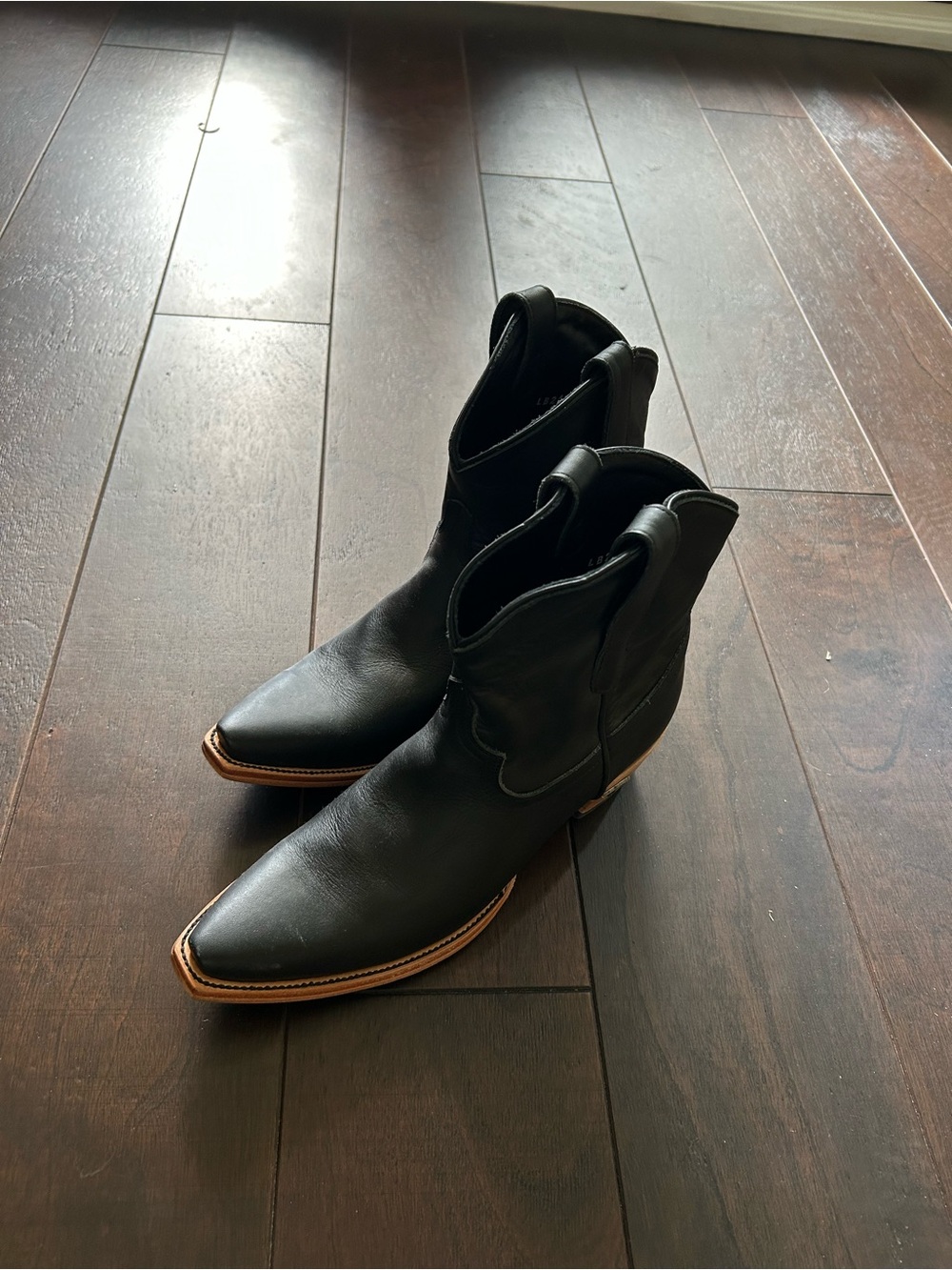 Lane- Women's Black Short Western Ankle Boots - Picture 2 of 6
